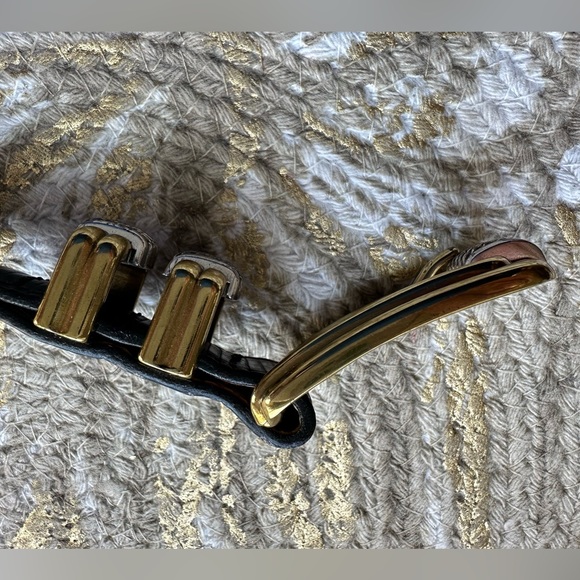 Y2K Brighton Classics Leather Belt M/30 4B614 Blue -gold & silver buckle - Picture 5 of 8